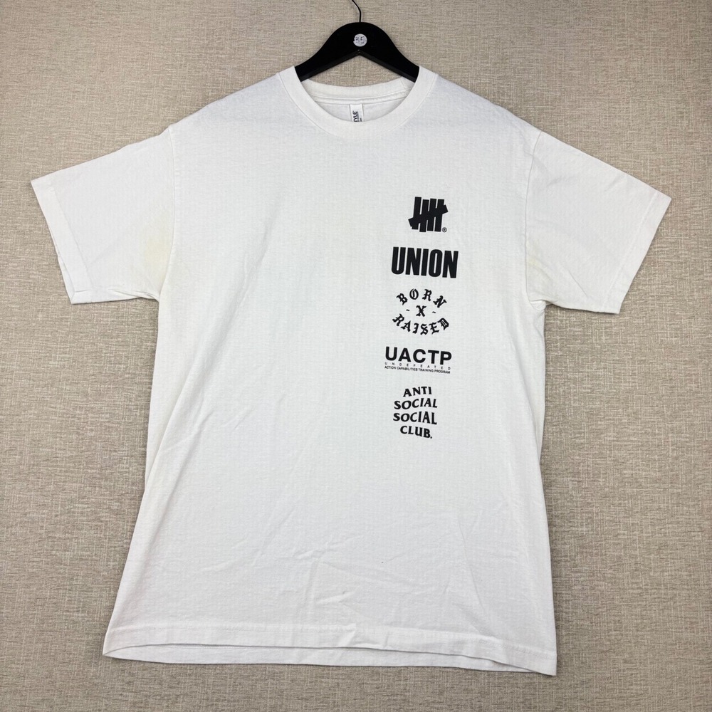Undefeated Union Born Raised ASSC Toy Drive 19 Mens L White T-Shirt
